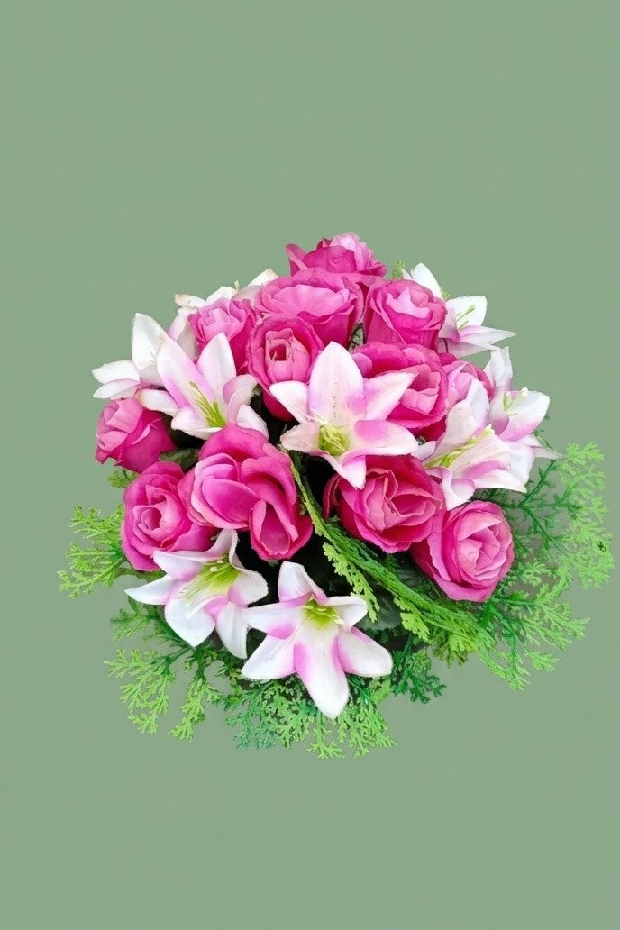 Potée funéraire en fleurs artificielles 001