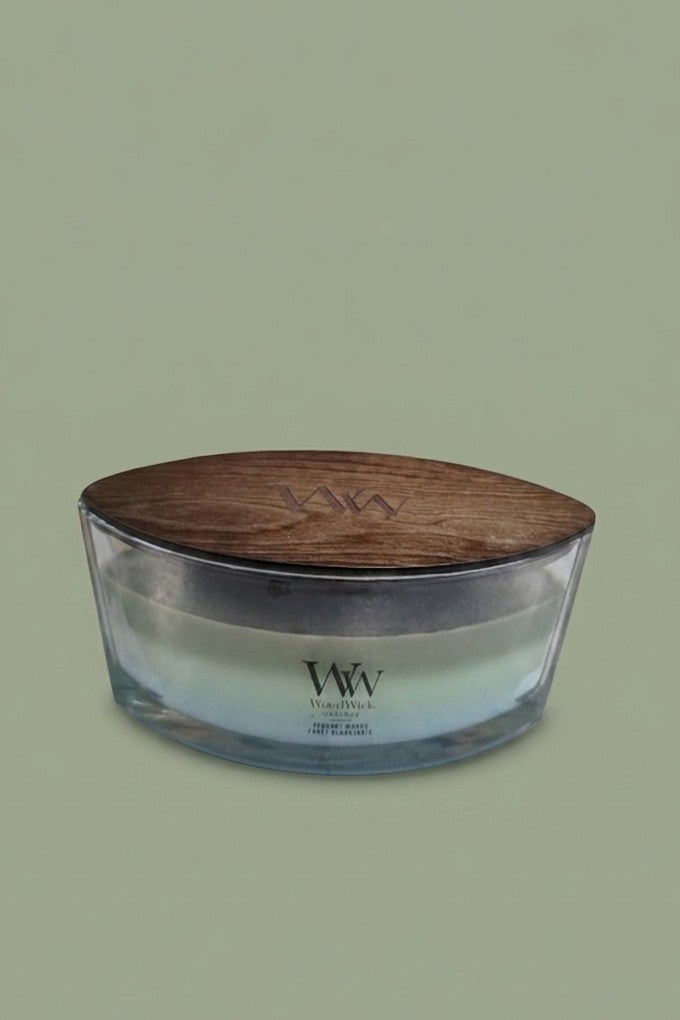 Bougie WoodWick Tilogy Ellipse Foret Embrumée