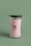 Bougie WoodWick Large Rose poudrée