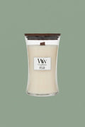 Bougie WoodWick Large Teck blanc
