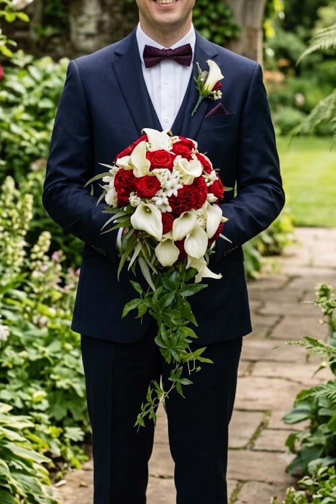 Bouquet de mariée avec chute 002