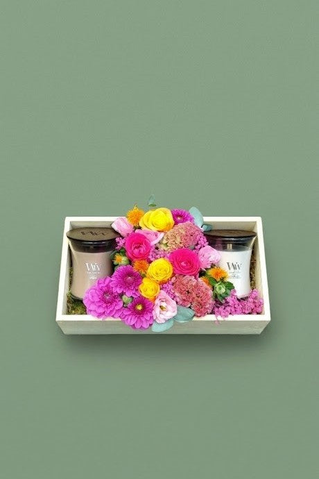 Montage fleurs 2 bougies 001