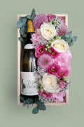 Montage de fleurs Coffret Floral & Vin 004